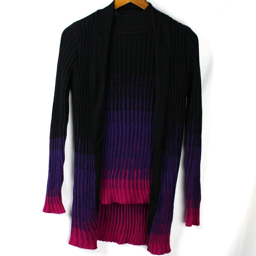 Spanner Ombre Accordian Style Sweater & Cardigan